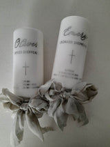Linen with photo Baptism Christening Candle