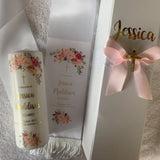 Baptism Christening Stole, Candle Trio & Keepsake Box