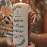 "Eucalyptus' Baptism Christening Candle