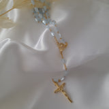 tearshape rosary blue