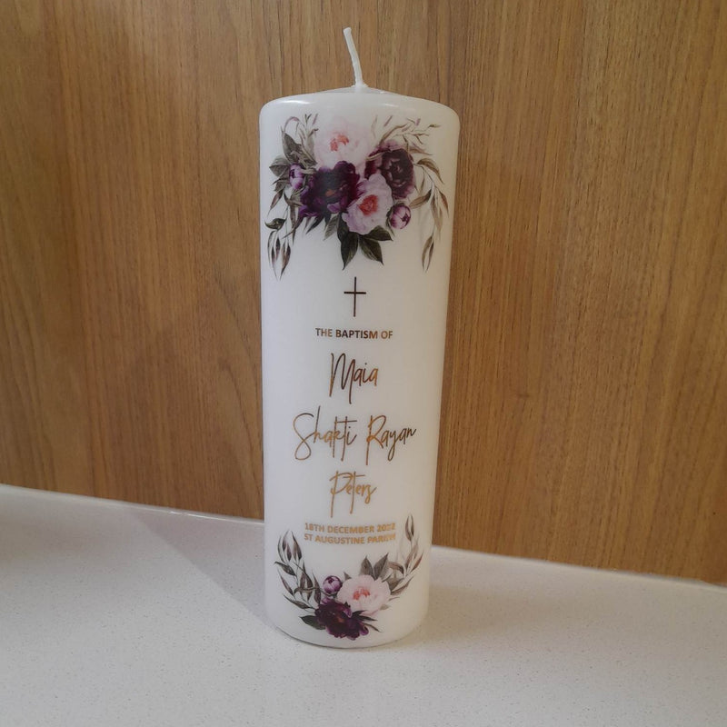 'Willow' Baptism Christening Candle