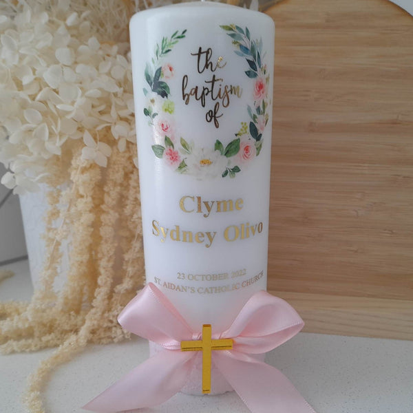 'Abigail' Baptism Christening Candle