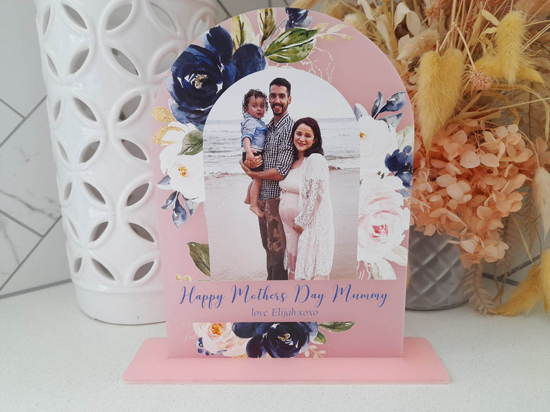 MOTHER'S DAY PHOTO PLAQUE - FROSTED PINK