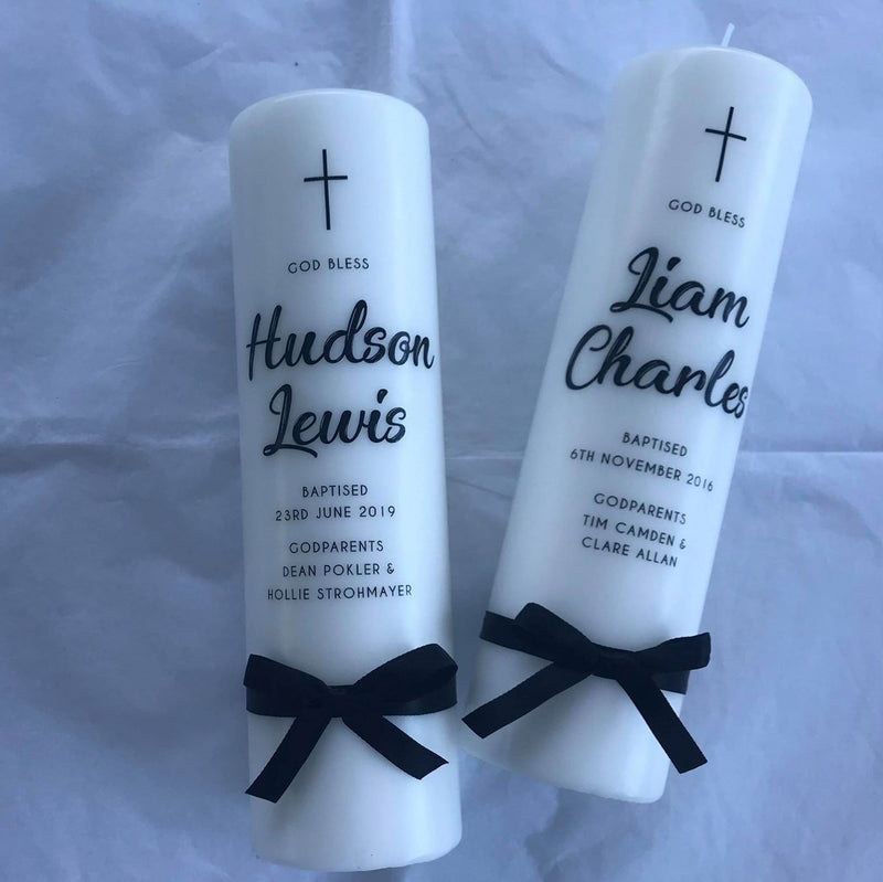 'Hudson' Baptism Christening Candle