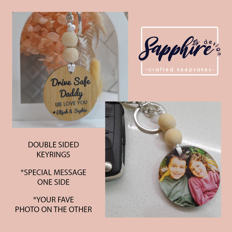 PHOTO KEYRING WITH MESSAGE