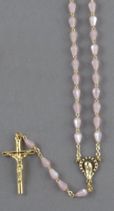 tearshape rosary pink