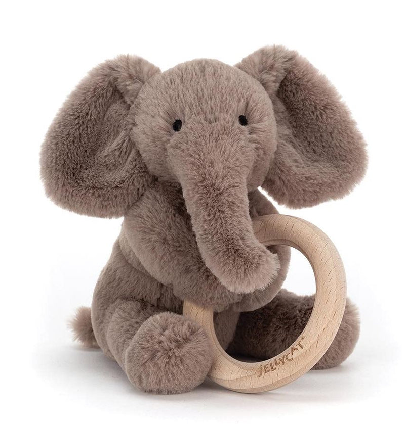 Jellycat Shooshu Elephant Wooden Ring Toy