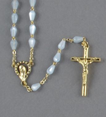tearshape rosary blue