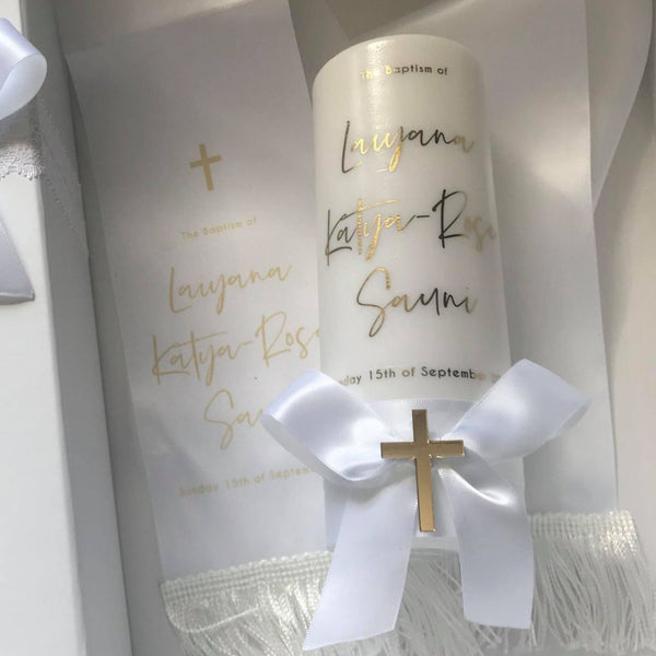 Baptism Christening Stole & Candle