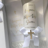 Baptism Christening Stole, Candle & Keepsake Box